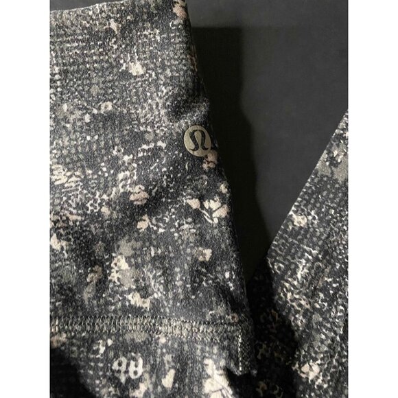Lululemon Align Pants Womens 6 Equalized Black Floral 2 Nulu Full Length Hi Rise - Picture 5 of 9